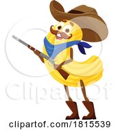 Macaroni Pasta Cowboy Mascot Clipart by Vector Tradition SM