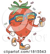 Retro Cartoon Strawberry Character Clipart