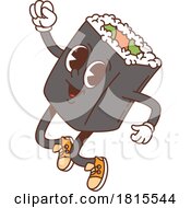 Retro Cartoon Sushi Character Clipart