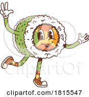 Retro Cartoon Sushi Character Clipart