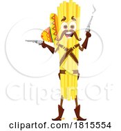 Poster, Art Print Of Spaghetti Pasta Bandit Mascot Clipart