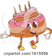 Retro Cartoon Birthday Cake Character Clipart