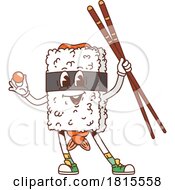 Retro Cartoon Sushi Character Clipart