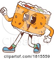 Retro Cartoon Sushi Character Clipart