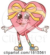 Retro Cartoon Valentines Day Candy Box Character Clipart