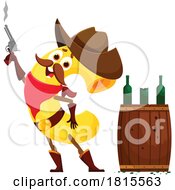 Poster, Art Print Of Cavatappi Pasta Cowboy Mascot Clipart