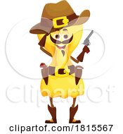 Farfalle Pasta Cowboy Mascot Clipart by Vector Tradition SM