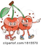 Retro Cartoon Cherry Couple Character Clipart