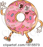 Retro Cartoon Donut Character Clipart