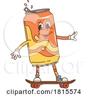 Retro Cartoon Skateboarding Soda Can Character Clipart