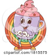 Retro Cartoon Valentine Mug Cake Character Clipart