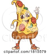 Retro Cartoon Pizza Character Clipart