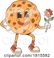 Retro Cartoon Romantic Cookie Character Clipart