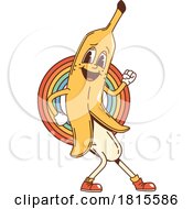 Retro Cartoon Banana Character Clipart