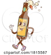 Retro Cartoon Beer Bottle Character Clipart