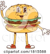 Retro Cartoon Cheeseburger Character Clipart