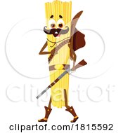 Poster, Art Print Of Linguine Pasta Cowboy Mascot Clipart