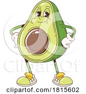 Halved Avocado Mascot Clipart