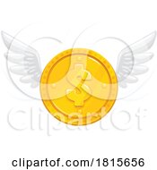 Winged Gold Coin Clipart