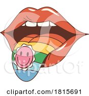 Retro Cartoon Tongue With Smiley Face Mascot Clipart