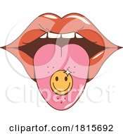 Retro Cartoon Tongue With Smiley Face Mascot Clipart by Vector Tradition SM