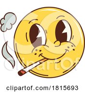 Retro Cartoon Smoking Emoji Clipart