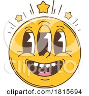 Retro Cartoon Emoticon With Stars Clipart