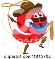 Cowboy Number Nine Mascot Clipart