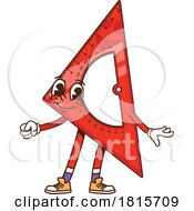 Retro Cartoon Protractor Mascot Clipart by Vector Tradition SM