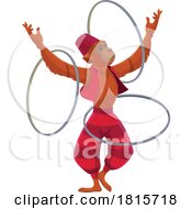 Circus Monkey With Hoops Clipart