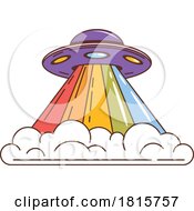 Poster, Art Print Of Ufo With A Rainbow Beam Clipart