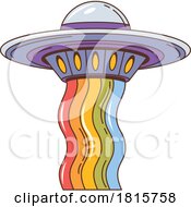 UFO With A Rainbow Clipart