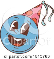 Poster, Art Print Of Circle Mascot Wearing A Party Hat Clipart