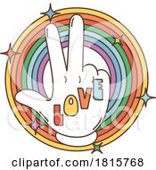 Hippie Hand Gesturing Peace Clipart