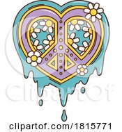 Melting Heart Shaped Peace Sign Clipart by Vector Tradition SM