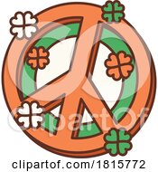 Poster, Art Print Of Retro Cartoon St Patricks Day Peace Sign Clipart