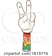 Poster, Art Print Of Hippie Hand Gesturing Peace Clipart