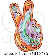 Poster, Art Print Of Hippie Hand Gesturing Peace Clipart