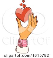 Poster, Art Print Of Hand Holding Hearts Clipart