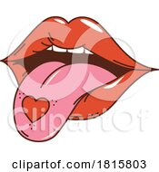 Poster, Art Print Of Mouth With Heart On The Tongue Clipart