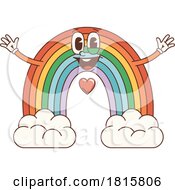 Retro Cartoon Rainbow Mascot Clipart by Vector Tradition SM