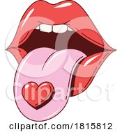 Poster, Art Print Of Heart On A Tongue Clipart