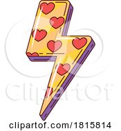 Poster, Art Print Of Retro Cartoon Heart Patterned Lightning Bolt Clipart