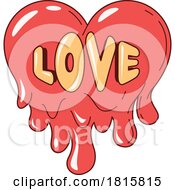 Poster, Art Print Of Melting Love Heart Retro Cartoon Clipart