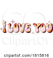 Poster, Art Print Of Hippie I Love You Word Design Clipart