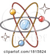 Retro Atom With Electrons Clipart