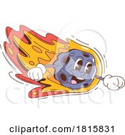 Poster, Art Print Of Retro Cartoon Comet Asteroid Mascot Clipart