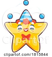 Juggling Clown Star Mascot Clipart by Vector Tradition SM