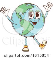 Poster, Art Print Of Retro Cartoon Earth Globe Mascot Clipart