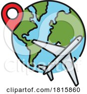 Poster, Art Print Of Plane Globe And Destination Clipart